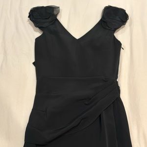 Black silk, draped Kay Unger cocktail dress (size 8)